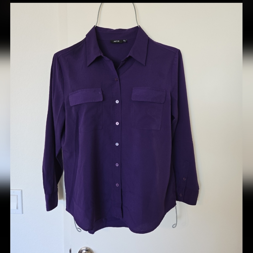 Apt. 9 Deep Purple Women's Button-Down Shirt